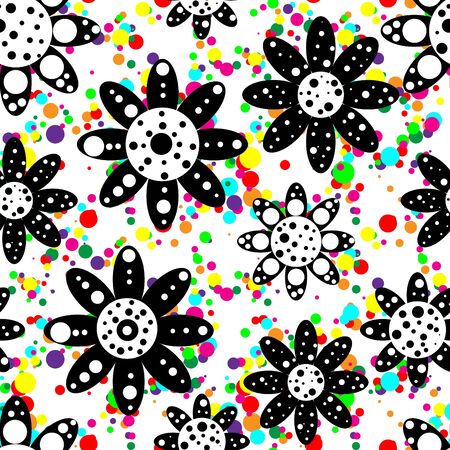 Seamless background with art flowersのイラスト素材