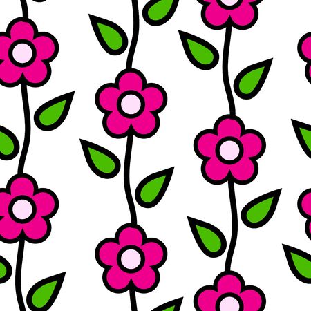 Seamless background with art flowersのイラスト素材