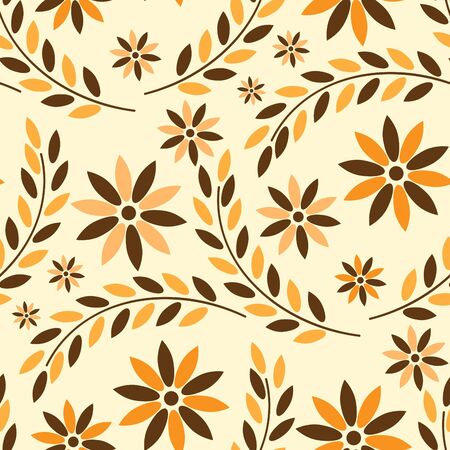 Seamless background with art flowersのイラスト素材
