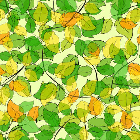 Seamless background with art leafsのイラスト素材