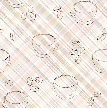 Seamless background with cups and coffeeのイラスト素材