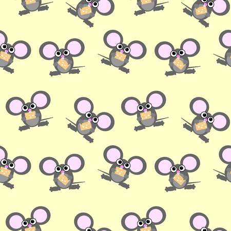 Cute little mouses with cheeseのイラスト素材