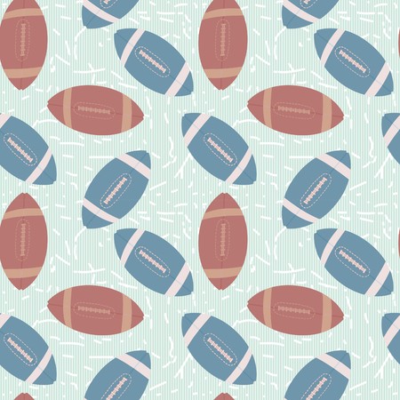 American football sketch seamless pattern backgroundのイラスト素材