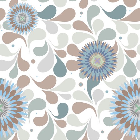 Seamless background with art flowersのイラスト素材