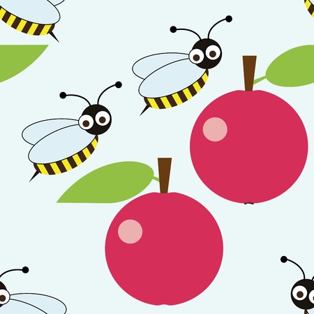 Simple seamless pink apples backgroundのイラスト素材