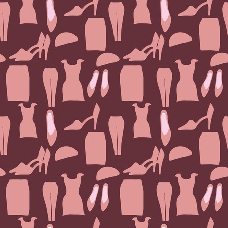 Abstract seamless pattern with fashion dressesのイラスト素材