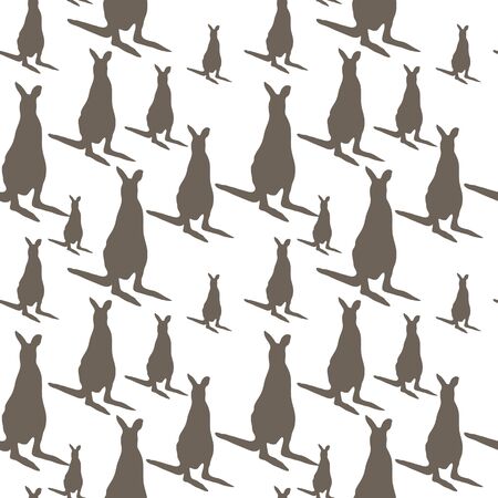 Seamless background with kangaroos on whiteのイラスト素材