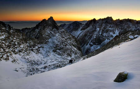 Sunset in mountain High Tatras High Tatras is mountain in Slovakia  の写真素材
