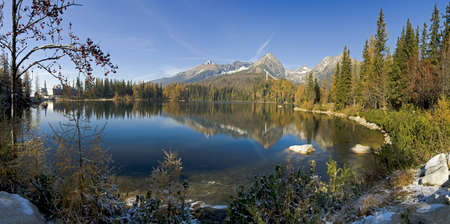 Beautiful Lake in High Tatras - Strbske plesoの写真素材