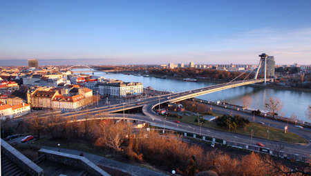 Panorama of Bratislava from the castle in autumnの写真素材