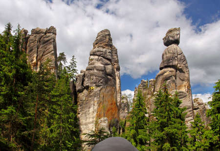 Mayor and His Wife, Adrspach-Teplice Rocks, Czech Republic の写真素材