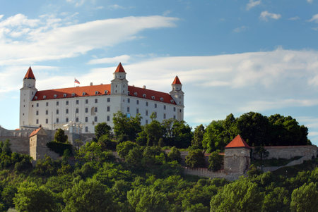 The Bratislava castle with blue skyのeditorial素材