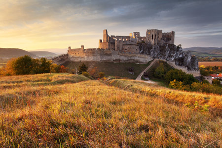 Castle Beckov in Slovakia - ruinsのeditorial素材