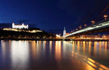 Bratislava castle and bridge -  Slovakiaの写真素材