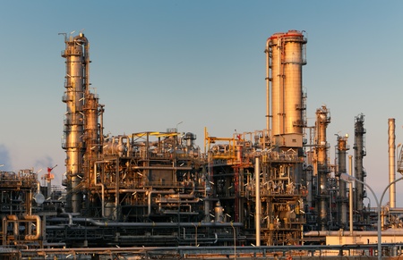 Smoke from the pipes on oil and gas  refineryの写真素材