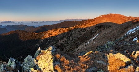Low Tatras in sunset - Durkova peak - Slovakia mountain の写真素材