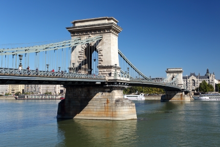 Chain bridge in budapestの写真素材