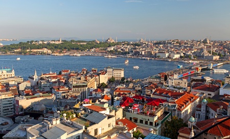 Istanbul Panorama at sunsetの写真素材