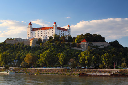 Bratislava castle and river Danube -  Slovakiaのeditorial素材
