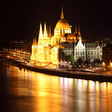 Budapest - Hungarian parliament from castleの写真素材
