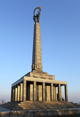 Slavin - memorial monument and cemetery for Soviet Army soldiers in Bratislavaのeditorial素材