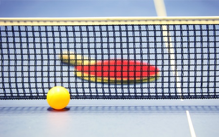 Equipment for table tennis - racket, ball, table, netの写真素材