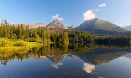 Slovakia Mountain Lake in Tatra - Strbske Plesoの写真素材