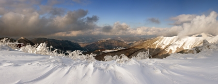 Mountain panorama in mountain Small Fatraの写真素材