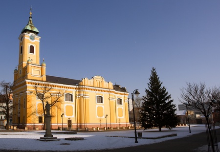 Church in small city Topolcanyの写真素材