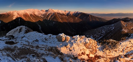 Beautiful sunrise in rocky mountain - West Tatras - Slovakiaの写真素材