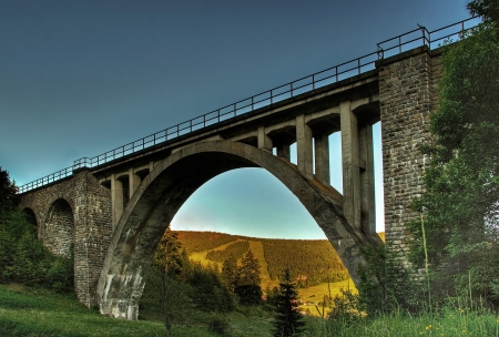 Historic railway bridge near city Telgart in mountain Low Tatras  Slovakia - Europeの写真素材