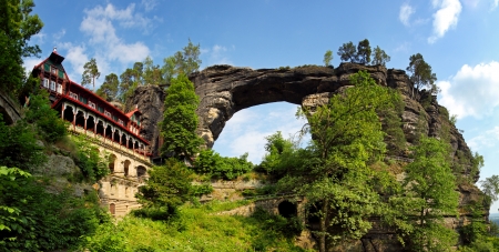 View of Pravcicka brana - the biggest natural gate in Europe の写真素材