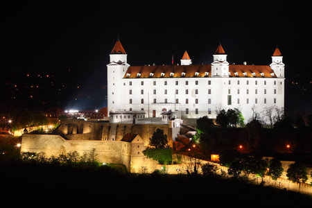 Brastilava castle at nightのeditorial素材