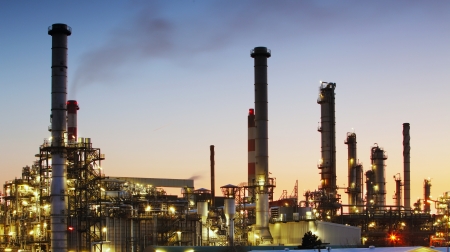 Oil and gas industry - refinery - petrochemical plantの写真素材