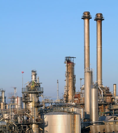 Refinery pipeline in factoryの写真素材