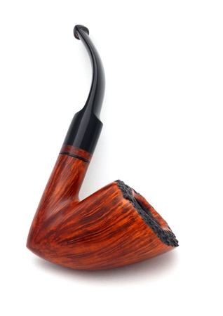 Tobacco pipe isolated on whiteの写真素材