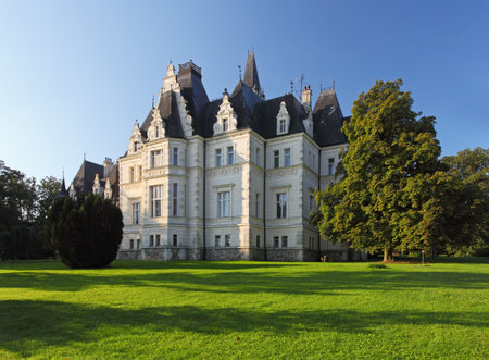 Castle and park in Budmerice, Slovakiaのeditorial素材