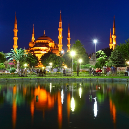 Blue Mosque with reflection - Istanbulの写真素材