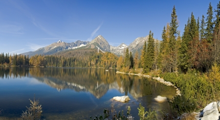 Strbske pleso - Beautiful lake in High Tatras - Slovakia - Europeの写真素材