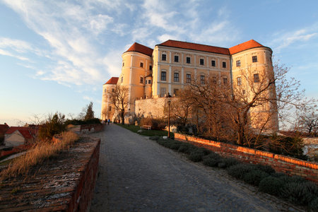 Nice historical castle in the czech republic, Mikulovのeditorial素材