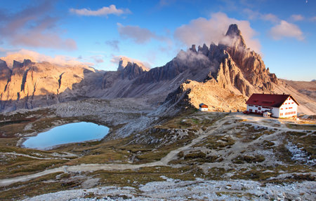 Beautiful mountain nature landscape with top Paternoのeditorial素材