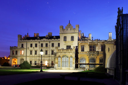 Romantic castle in Lednice Czech republicのeditorial素材