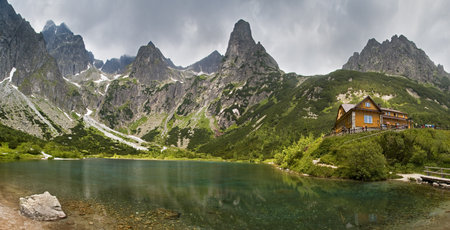 Green lake in the mountains, Tatrasのeditorial素材