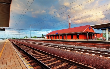 Train station platform の写真素材