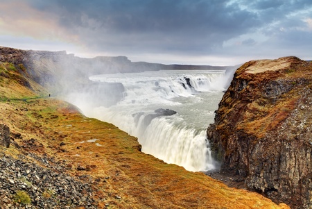 Gullfoss waterfall , Icelandの写真素材
