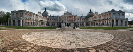 Royal Palace of Aranjuez with dramatic sky in Spain のeditorial素材