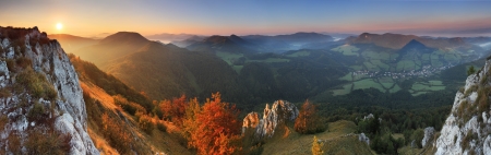 Fall in Slovakia mountain Fatrasの写真素材