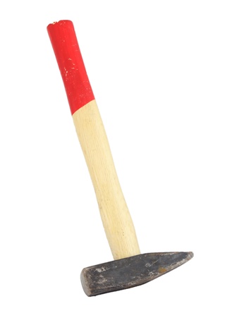 Small rusty hammer, isolated on white backgroundの写真素材