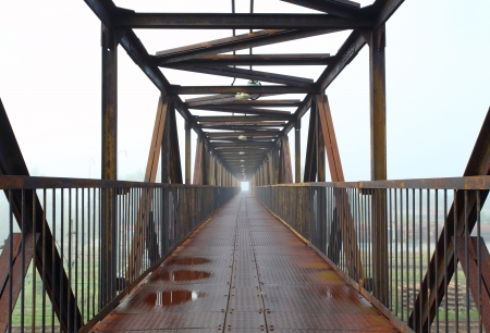Steel bridge for peopleの写真素材