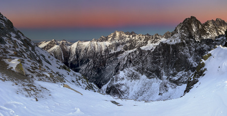 Beautiful sunrise in rocky mountainの写真素材